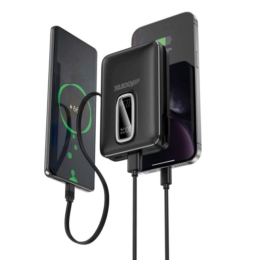 MOONX mágneses powerbank MP04 PD 22.5W 1xUSB-C + 1xUSB QC3.0 22.5W 20000mAh fekete-3
