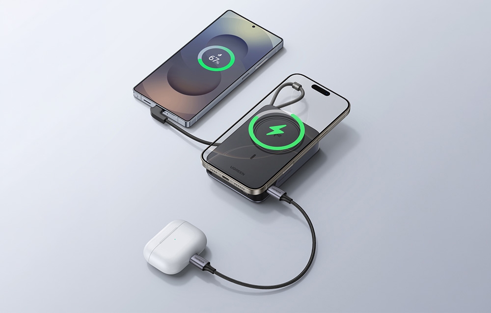 UGREEN PB568 mágneses powerbank 10000mAh 30W szürke Magsafe-4