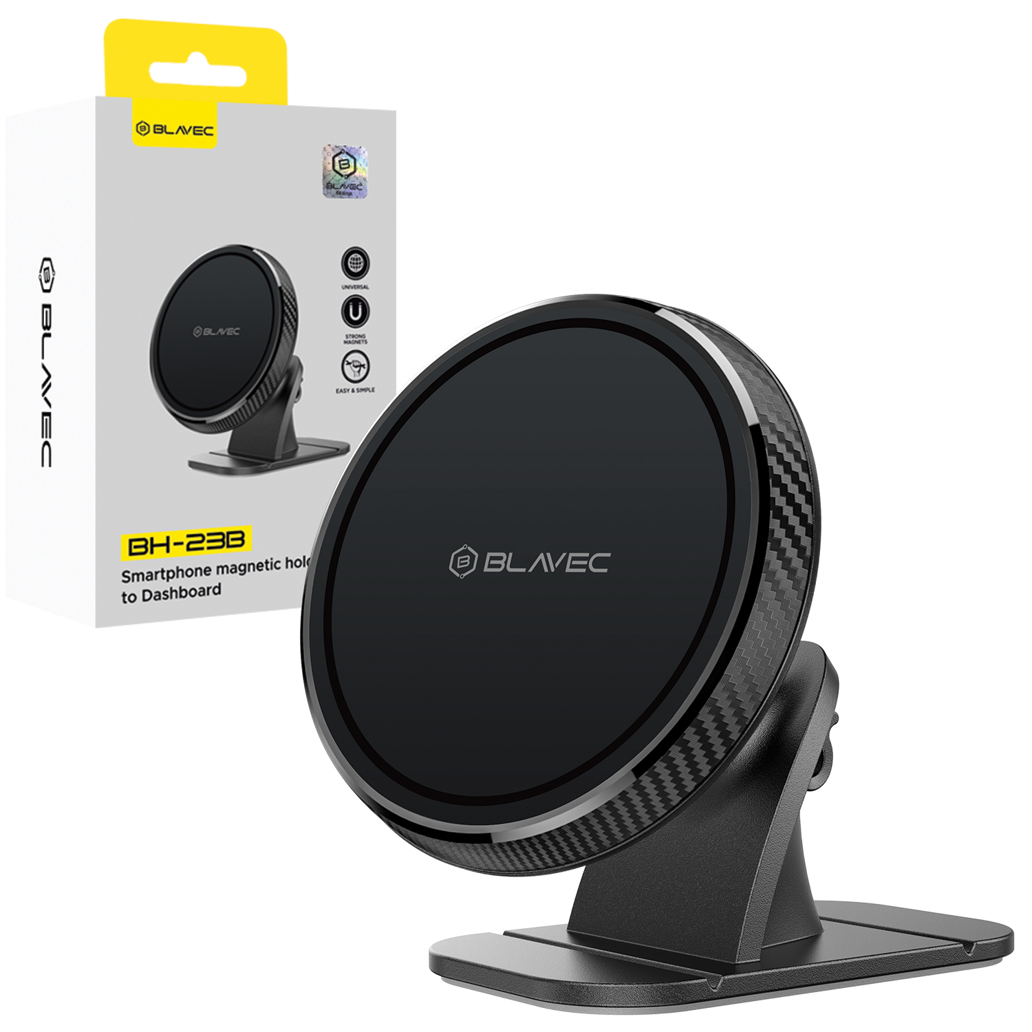 Blavec Car Holder BH-23B mágneses műszerfalra (BH23-MDB) fekete-0