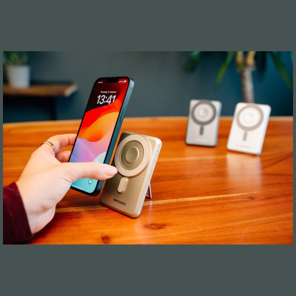 Verbatim Charge'n' Go 15W 5000mAh mágneses vezeték nélküli powerbank 2x USB-C kábellel arany 32253-3