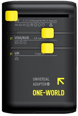 Baseus EU, UK, US, AU utazó EnerCore CG11 hálózati USB-C töltő adapter, 70W, 10A, 1 x USB-C - 2 x Schuko - 2 x USB-A, USB-C kábellel, fekete-5