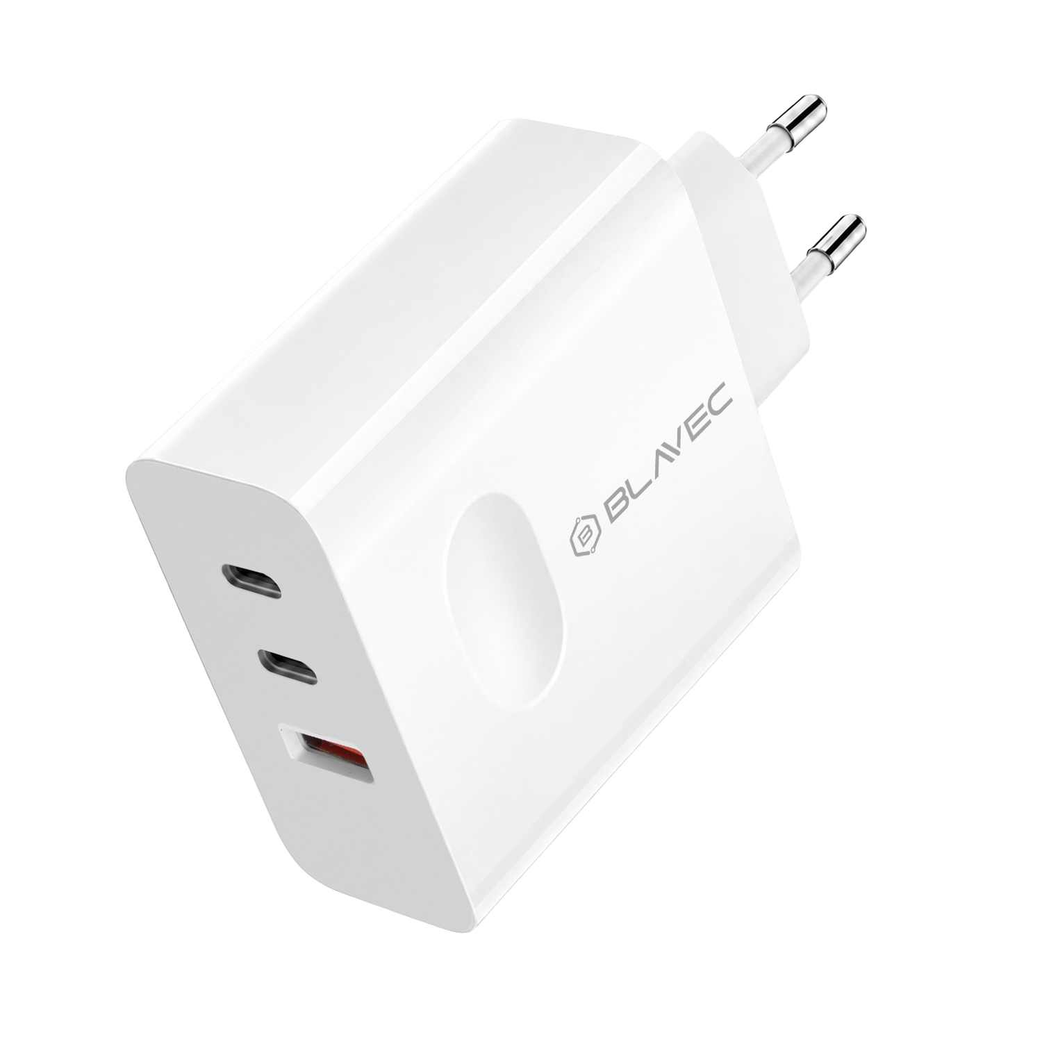 Blavec fali töltő BC-11 GaN - USB + 2xType C - QC PD 65W 3A Type C - Type C kábellel (TCBC11G-U2CW653A) fehér-1