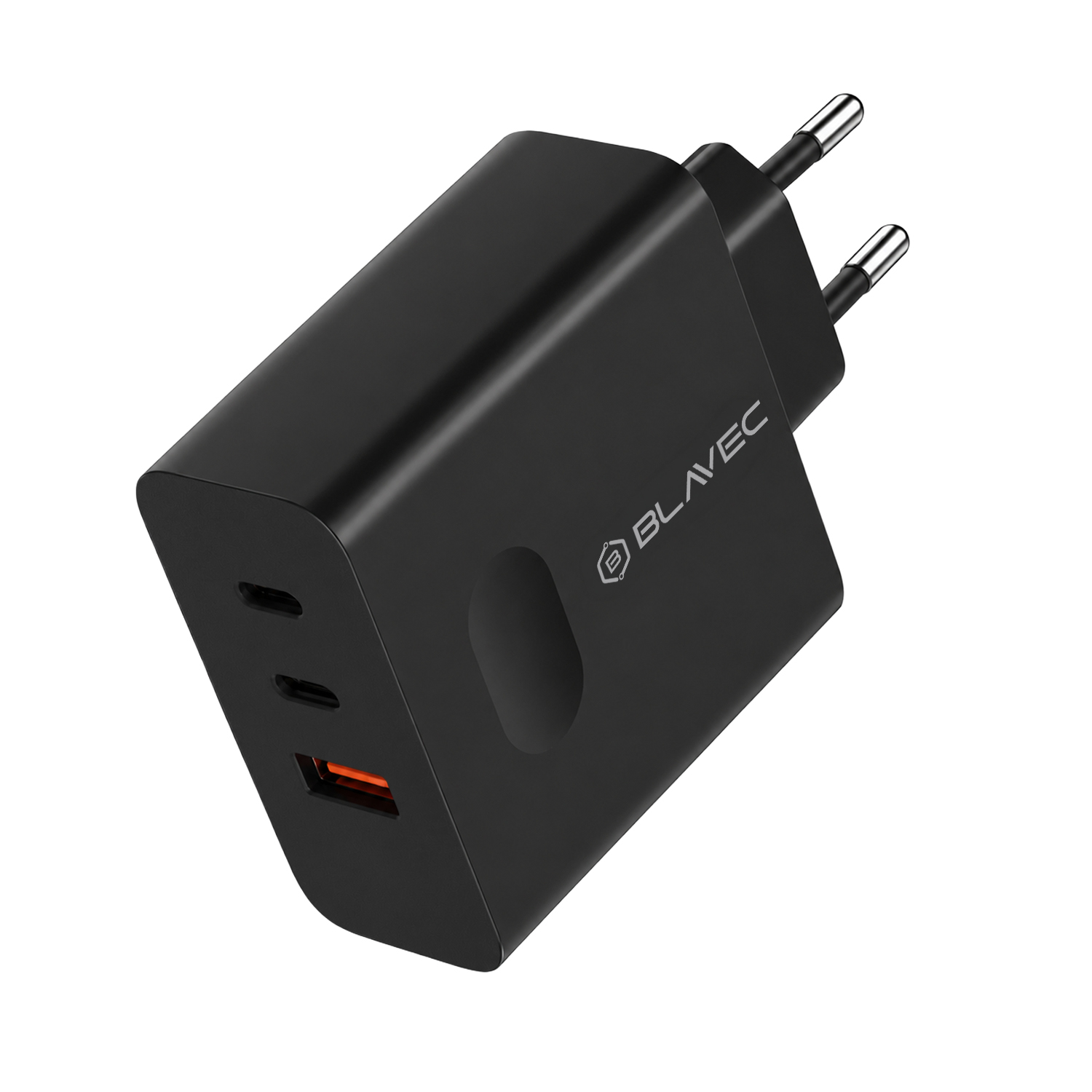 Blavec fali töltő BC-11 GaN - USB + 2xType C - QC PD 65W 3A Type C - Type C kábellel (TCBC11G-U2CB653A) fekete-1