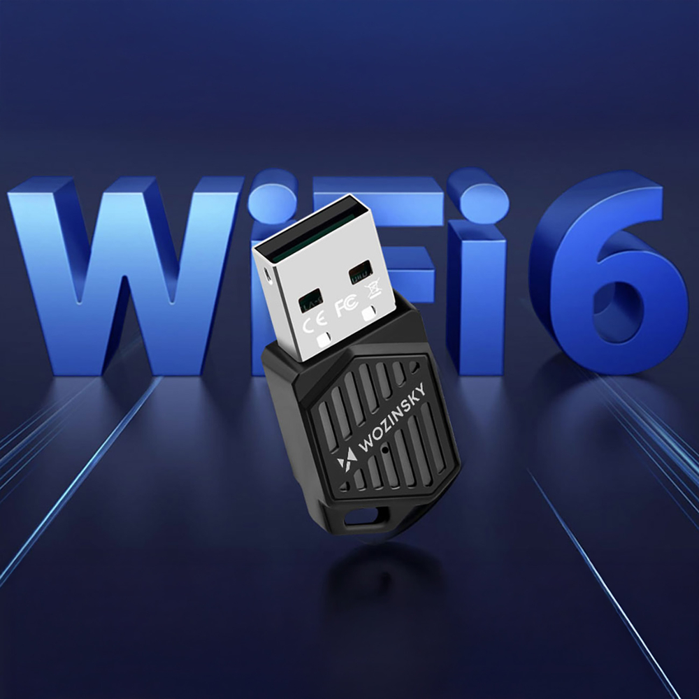 Wozinsky kétsávos USB Wi‑Fi 6 adapter Bluetooth 5.4-gyel - fekete-5
