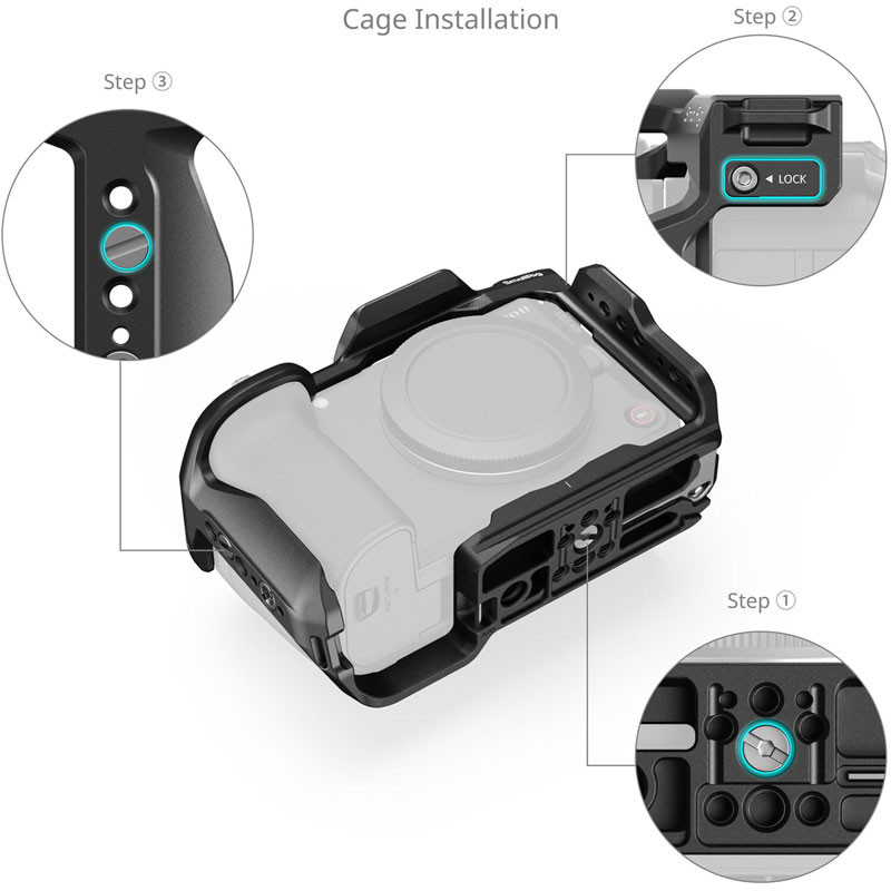 SmallRig 6372 HawkLock gyorskioldós kamera cage Canon EOS R6 V-hez-2