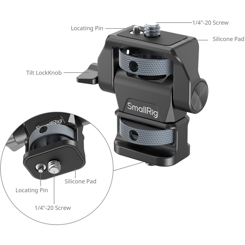 Smallrig 4886 dönthető és forgatható monitortartó 1/4"-20 csavarokkal-1