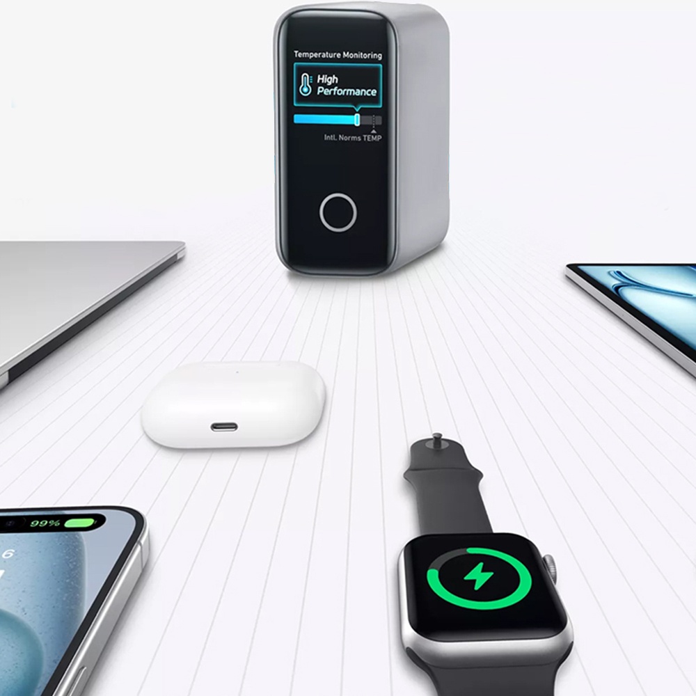 Anker - Fali töltő (B2697G41) - 3x USB-C, USB, 140W, Gyors töltés Type-C kábellel - Szürke-3