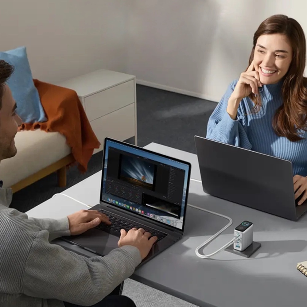 Anker - Fali töltő (B2697G41) - 3x USB-C, USB, 140W, Gyors töltés Type-C kábellel - Szürke-4