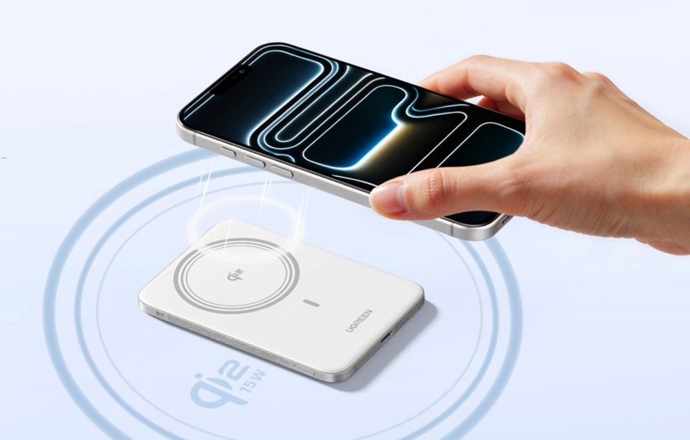 UGREEN PB580 5000 mAh 15 W mágneses powerbank (fehér)-4