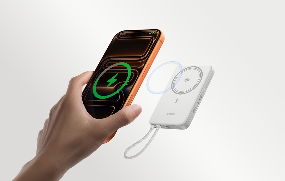UGREEN PB570 10000 mAh 25 W mágneses powerbank (fehér)-5