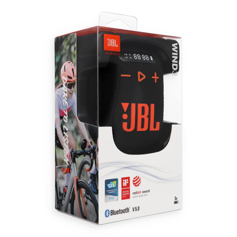 JBL Wind 3 vezeték nélküli Bluetooth hangszóró kormányrögzítővel fekete és narancssárga-4