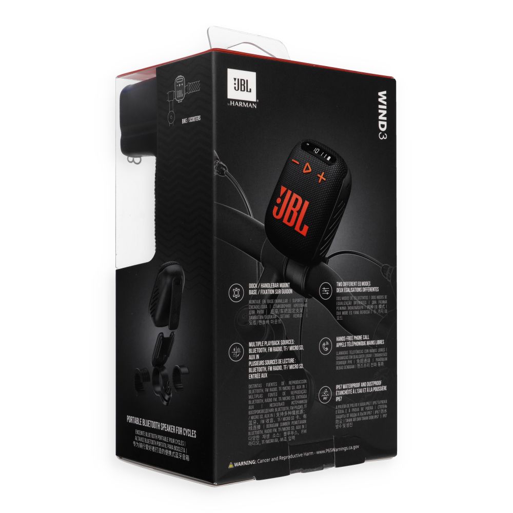 JBL Wind 3 vezeték nélküli Bluetooth hangszóró kormányrögzítővel fekete és narancssárga-5
