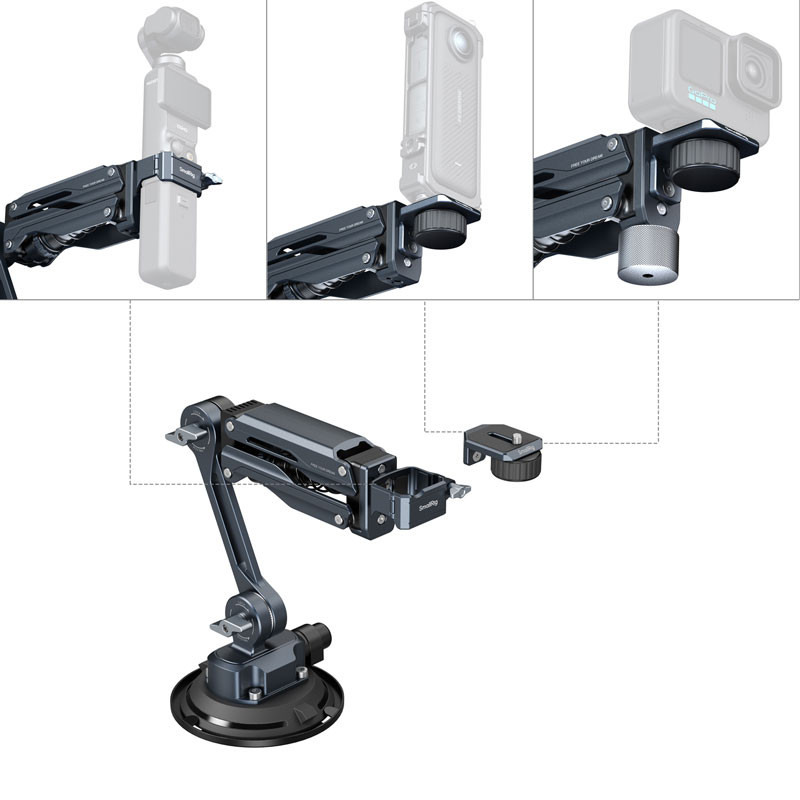 Smallrig 5123 Mini Shock Absorber Arm for DJI Osmo Pocket 3 / Gopro HERO13 / Insta360 X4-2