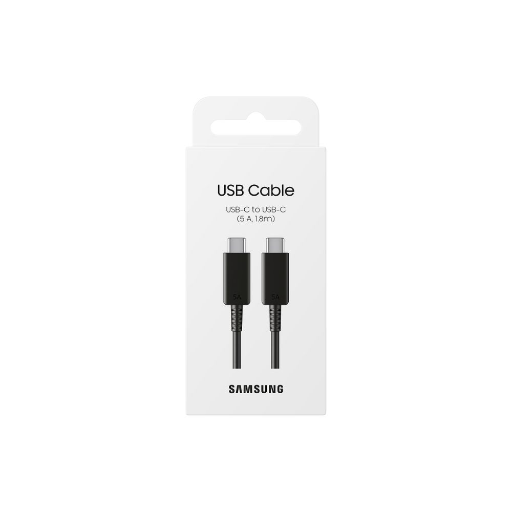 Samsung EP-DX510JBE Type C-Type C adat- és töltőkábel 5A 1.8m fekete-0