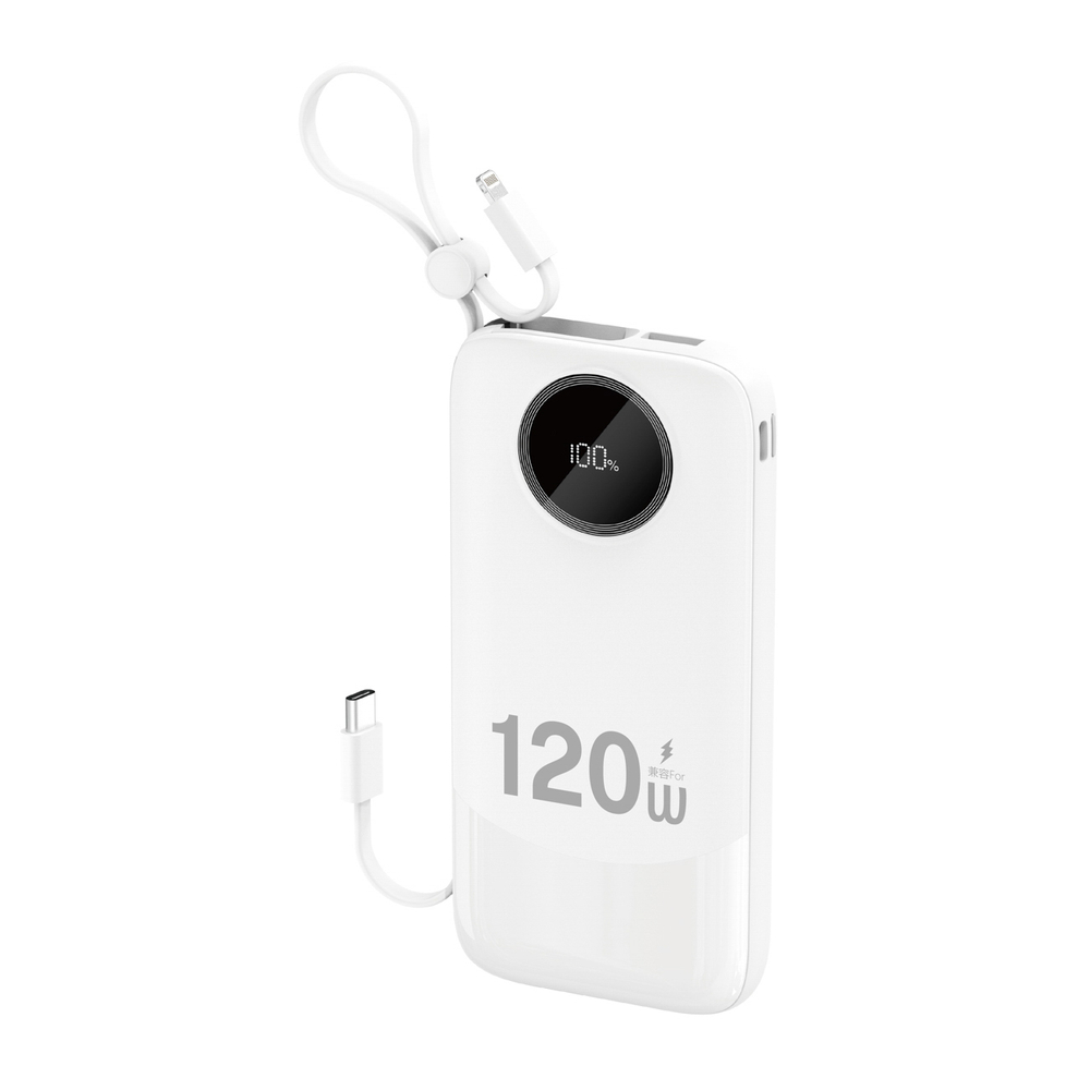 Dudao K13 10000mAh Powerbank beépített kábellel - Fehér-0