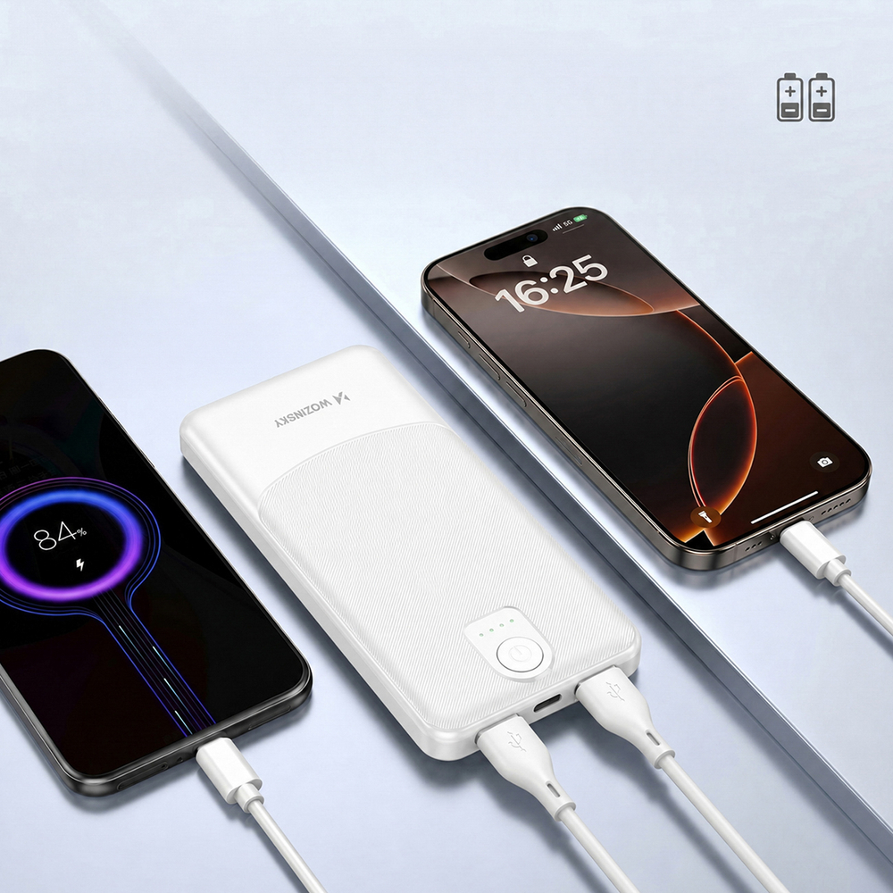 Powerbank Wozinsky Wpower WPBBK-3 10000 mAh 10W 2x USB-A 2A - fehér-2