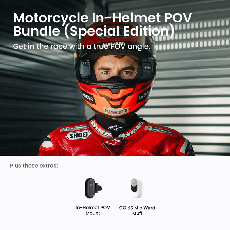 Insta360 GO 3S Motorcycle In-Helmet POV Bundle motoros sisakos kamerakészlet-3