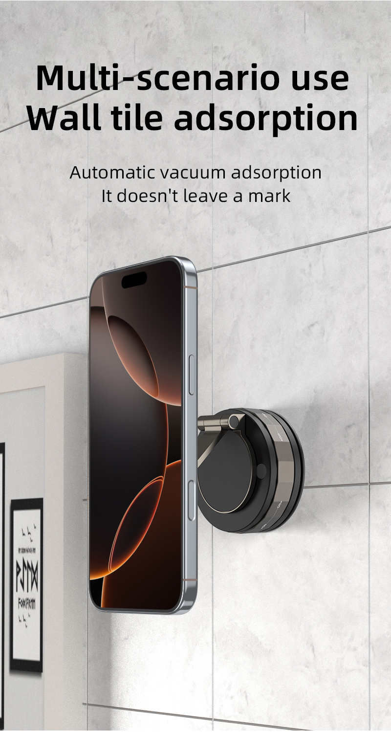 XO C176 mágneses autós telefontartó MagSafe-hez, kézi vákuumos tapadókoronggal, fekete-9