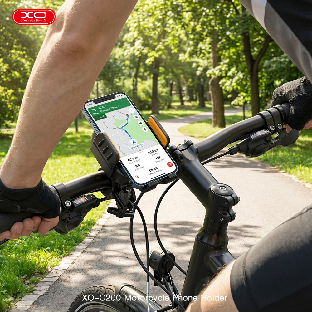 XO C200 fekete kerékpár / motorkerékpár telefontartó-6