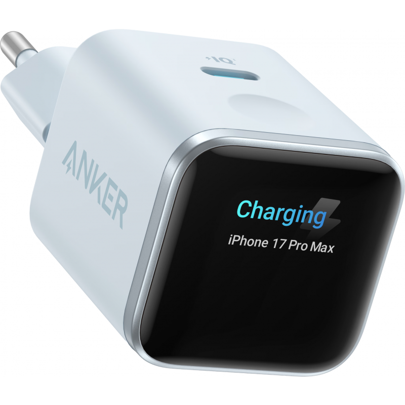 Fali töltő Anker Nano Display, 45W, 3A, 1 x USB-C, Kék A121DG31-0