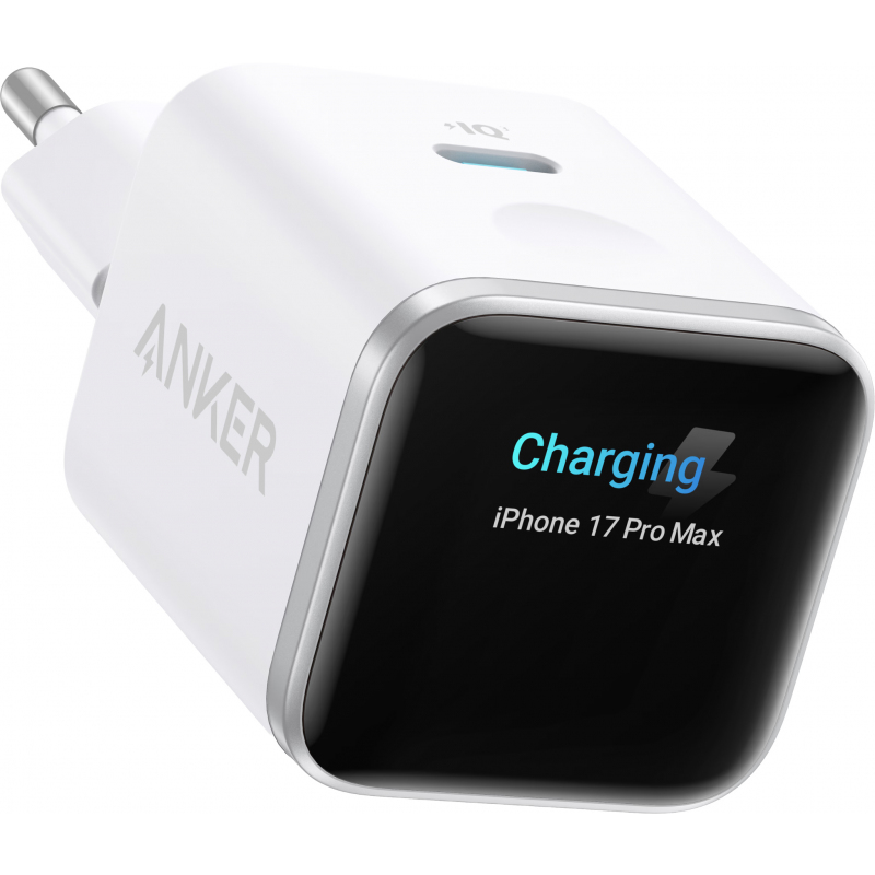 Fali töltő Anker Nano Display, 45W, 3A, 1 x USB-C, Fehér A121DG21-0