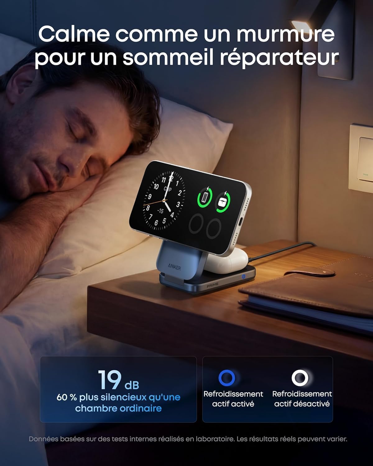 Vezeték nélküli töltőállomás Anker Prime MagGo 3in1, 25W, 1.67A, fekete A25N1 magsafe-2