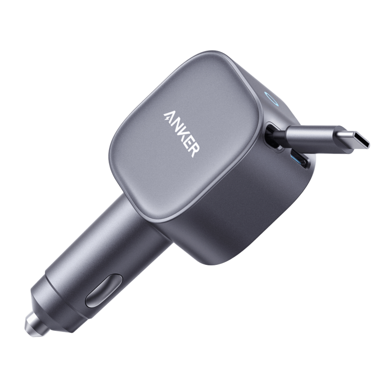 Anker Nano autós töltő, 75W, 3A, 1 x USB-C, USB-C kábellel, Szürke A2738HA2-0