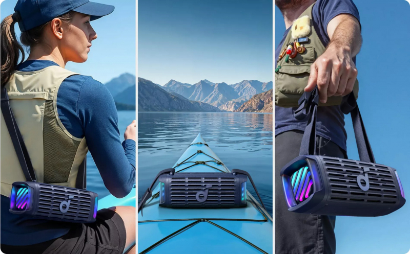 Bluetooth Hangszóró Anker SoundCore Boom 3i, 50W, RGB, Vízálló, Kék D5100030-5