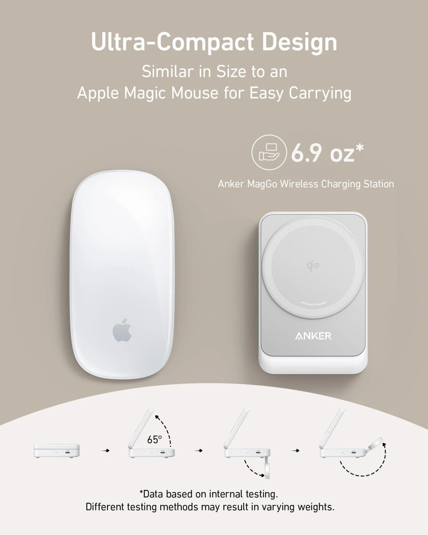 Anker Vezeték nélküli töltőállomás MagGo 3in1, 15W, 1.67A, Fehér B2557321-5