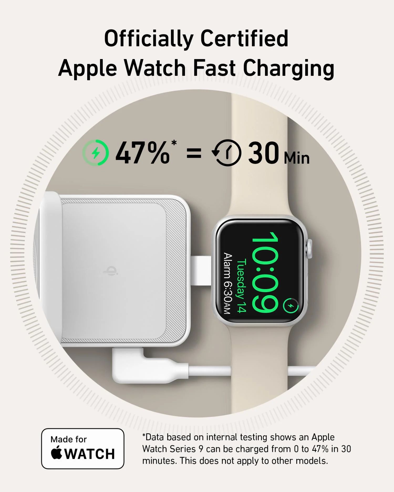 Anker Vezeték nélküli töltőállomás MagGo 3in1, 15W, 1.67A, Fehér B2557321-1