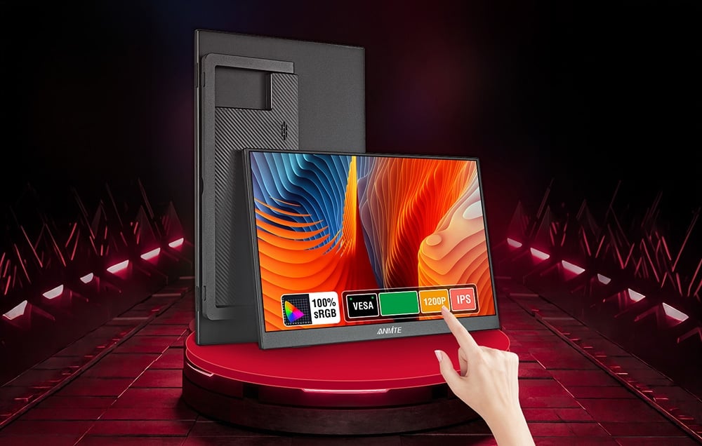 ANMITE A140W05T 14 hüvelykes hordozható érintőképernyős monitor-3