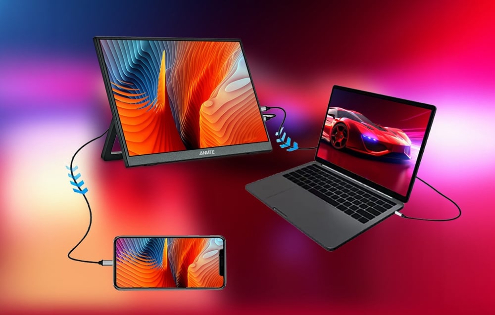 ANMITE A140W05T 14 hüvelykes hordozható érintőképernyős monitor-2