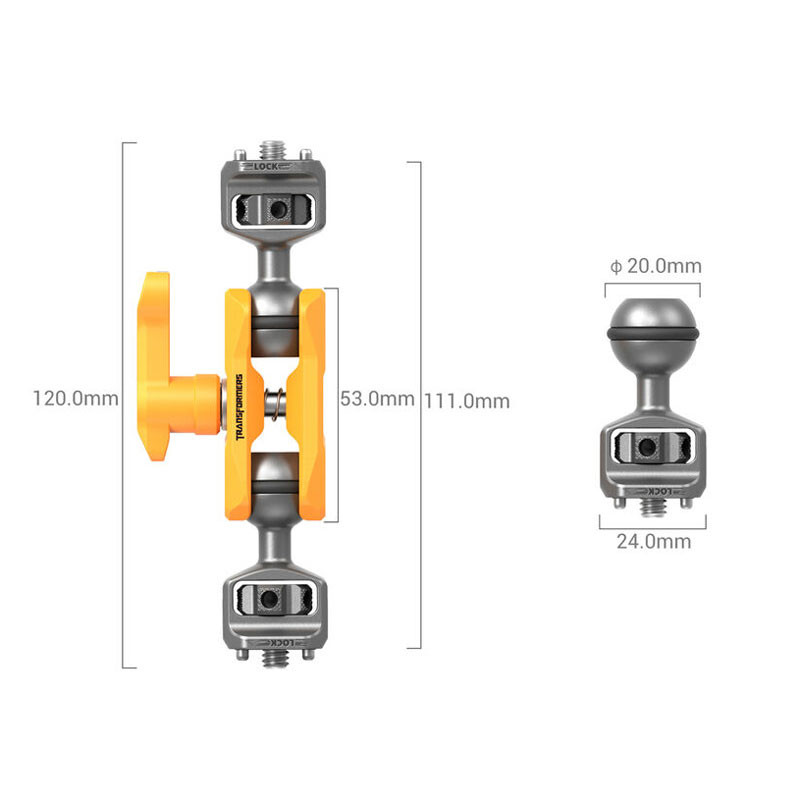 Smallrig 5522 Magic Arm Support with Dual Ball Heads 1/4”-20 Screws (Bumblebee Edition)-4