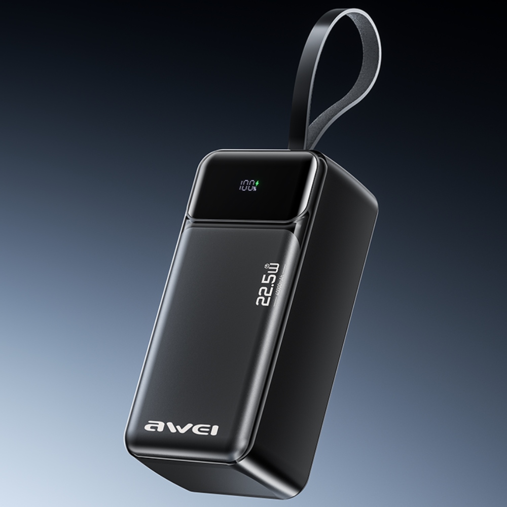 Awei PA-105 40000 mAh 22,5 W PD fekete powerbank-1