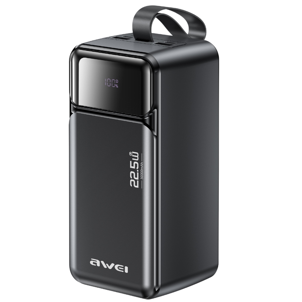Awei PA-106 50000 mAh 22,5 W PD powerbank, fekete-0