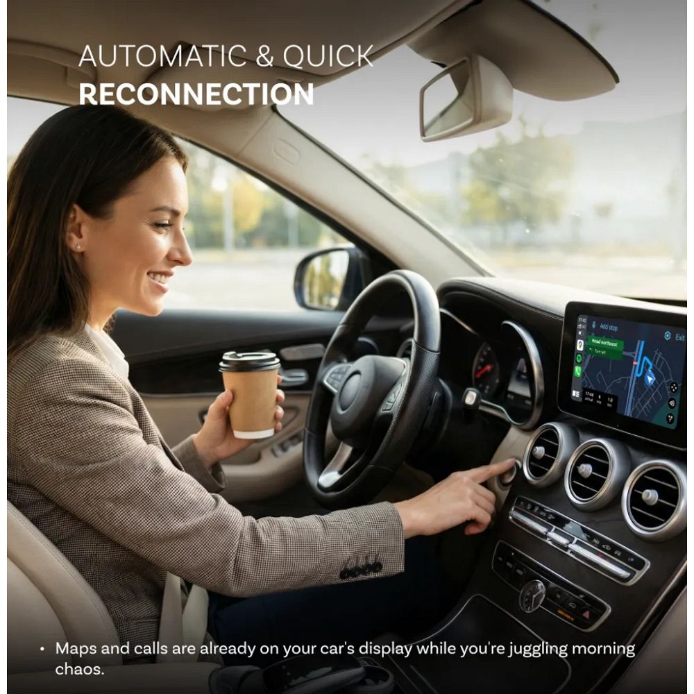 Ottocast CA530-T Mini Aura 2026 vezeték nélküli CarPlay és Android Auto autós adapter-5