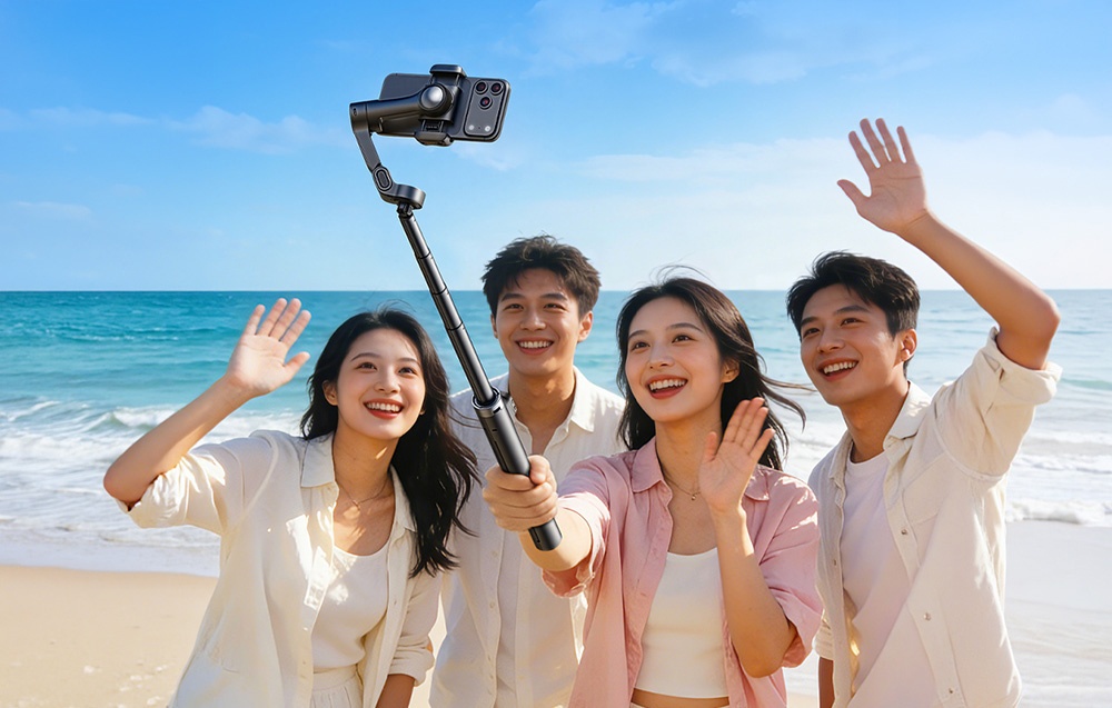 AOCHUAN V3 3 tengelyes okostelefon-gimbal AI érzékelővel, fekete-3