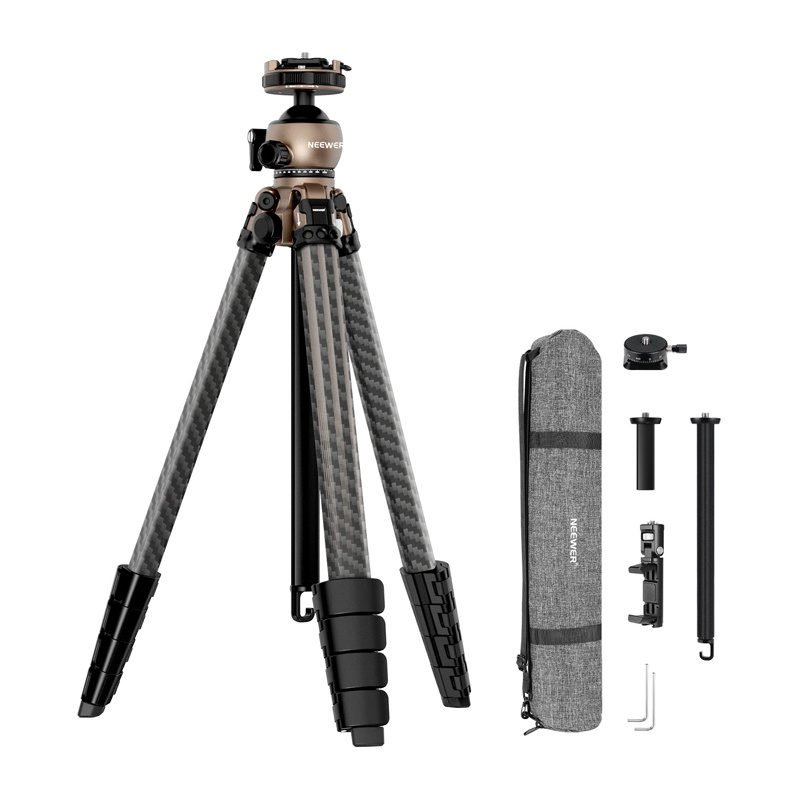 NEEWER LT35 szénszálas utazó tripod 360°-os gömbfejjel, ezüst-fekete-0