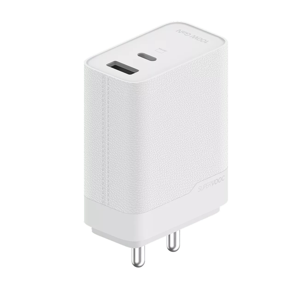 Oppo SuperVOOC USB-C 100 W-os hálózati töltőadapter USB-C adatkábel, fehér-2