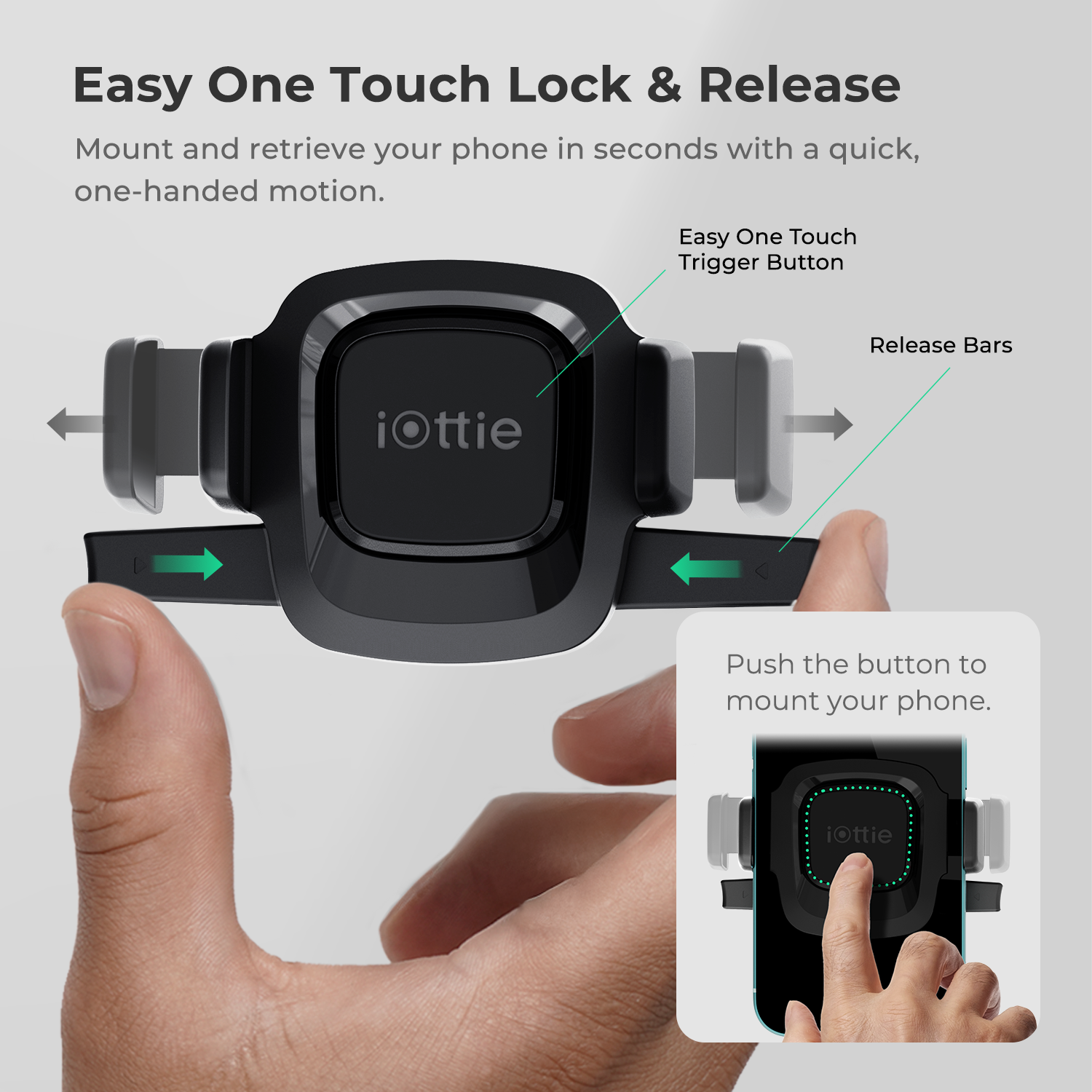 iOttie Easy One Touch Mini Pro műszerfalra és szélvédőre rögzíthető telefontartó-1