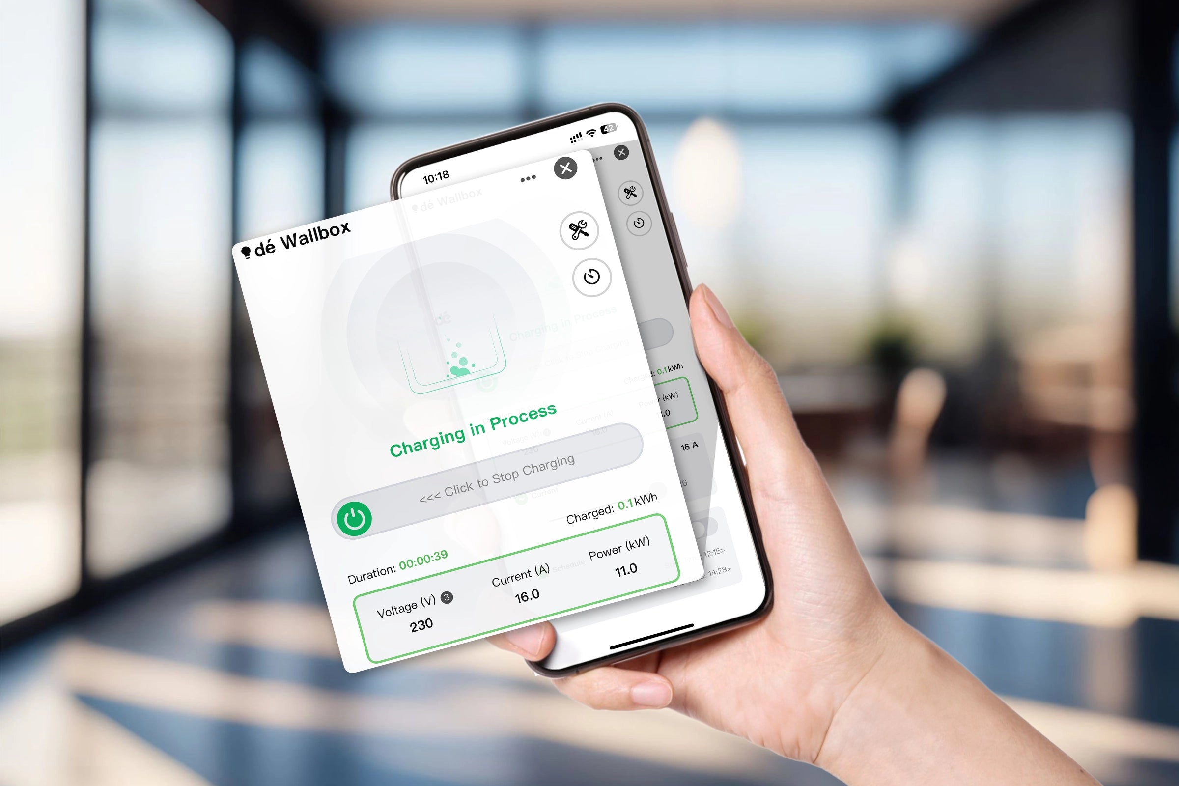 dé 11 kW hordozható elektromos autó töltő 7 m kábellel (APP VERSION) Type-2-7