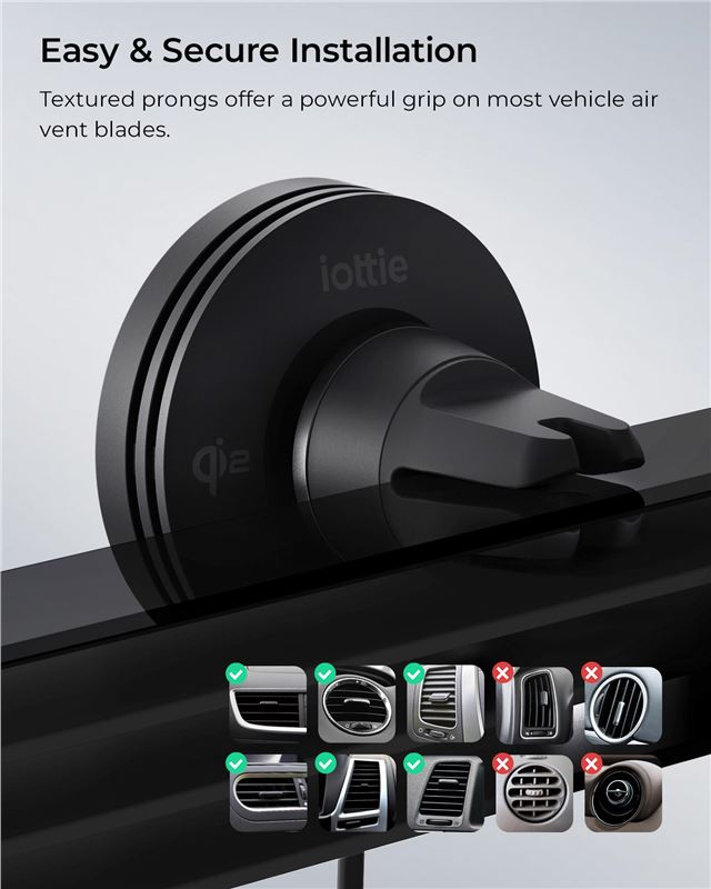 iOttie Velox MagSafe Qi2 vezeték nélküli szellőzőrács-tartó-3