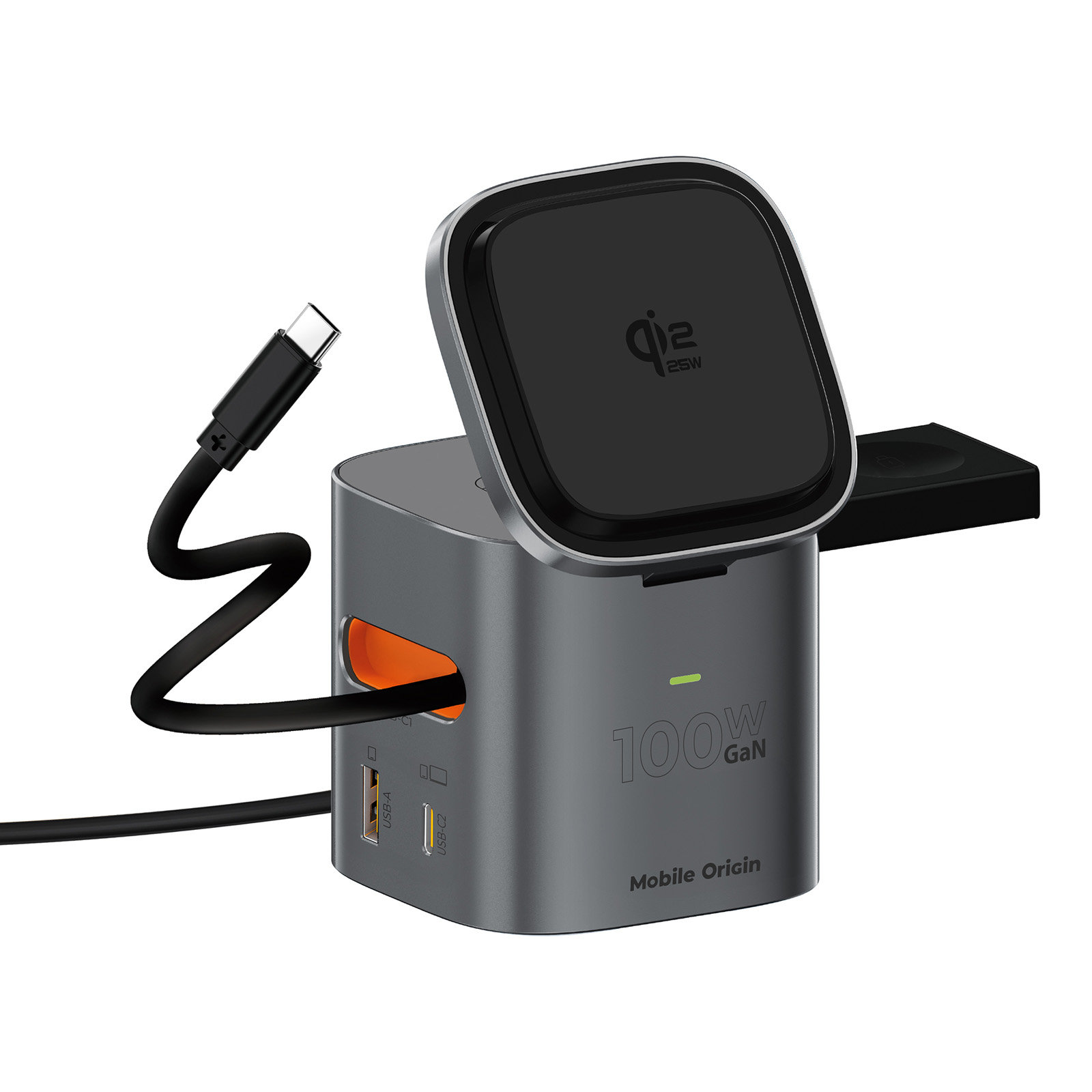 Mobile Origin PW37 6 az 1-ben összecsukható töltő, 100W Qi2 25W, MagSafe kompatibilis-12