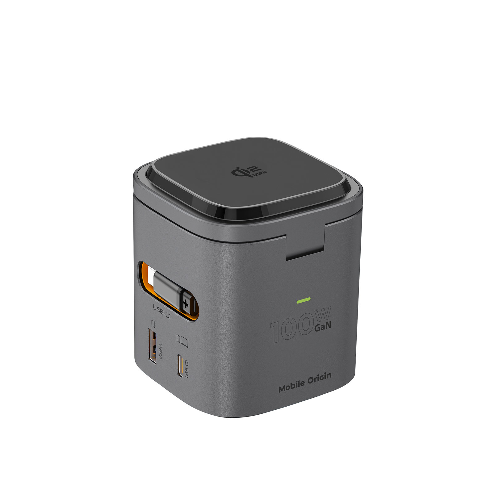 Mobile Origin PW37 6 az 1-ben összecsukható töltő, 100W Qi2 25W, MagSafe kompatibilis-11
