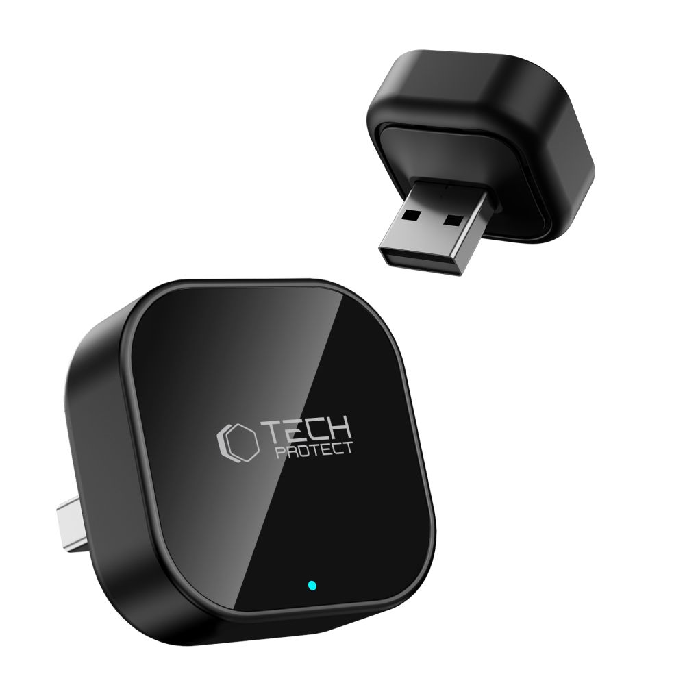 Tech-Protect Ultraboost CA01 vezeték nélküli Apple CarPlay és Android Auto adapter, matt fekete-2