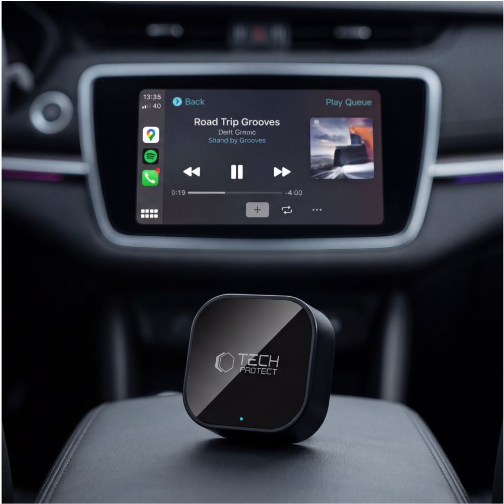 Tech-Protect Ultraboost CA01 vezeték nélküli Apple CarPlay és Android Auto adapter, matt fekete-7