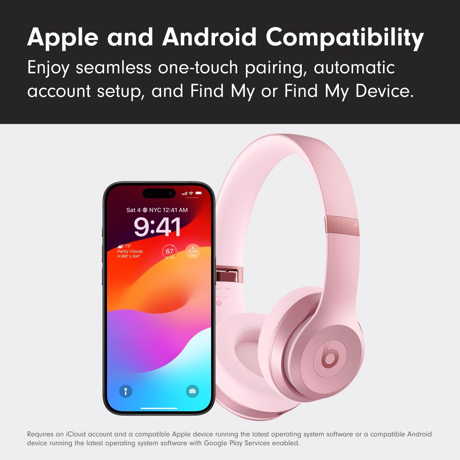 Beats Solo 4 vezeték nélküli fejhallgató metál rózsaszín MDWJ4-5