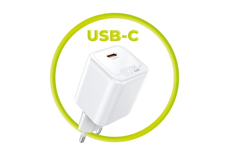 Mobile Origin GaN 67 W Super Charger egyportos USB-C PW6 hálózati töltő, fehér-8