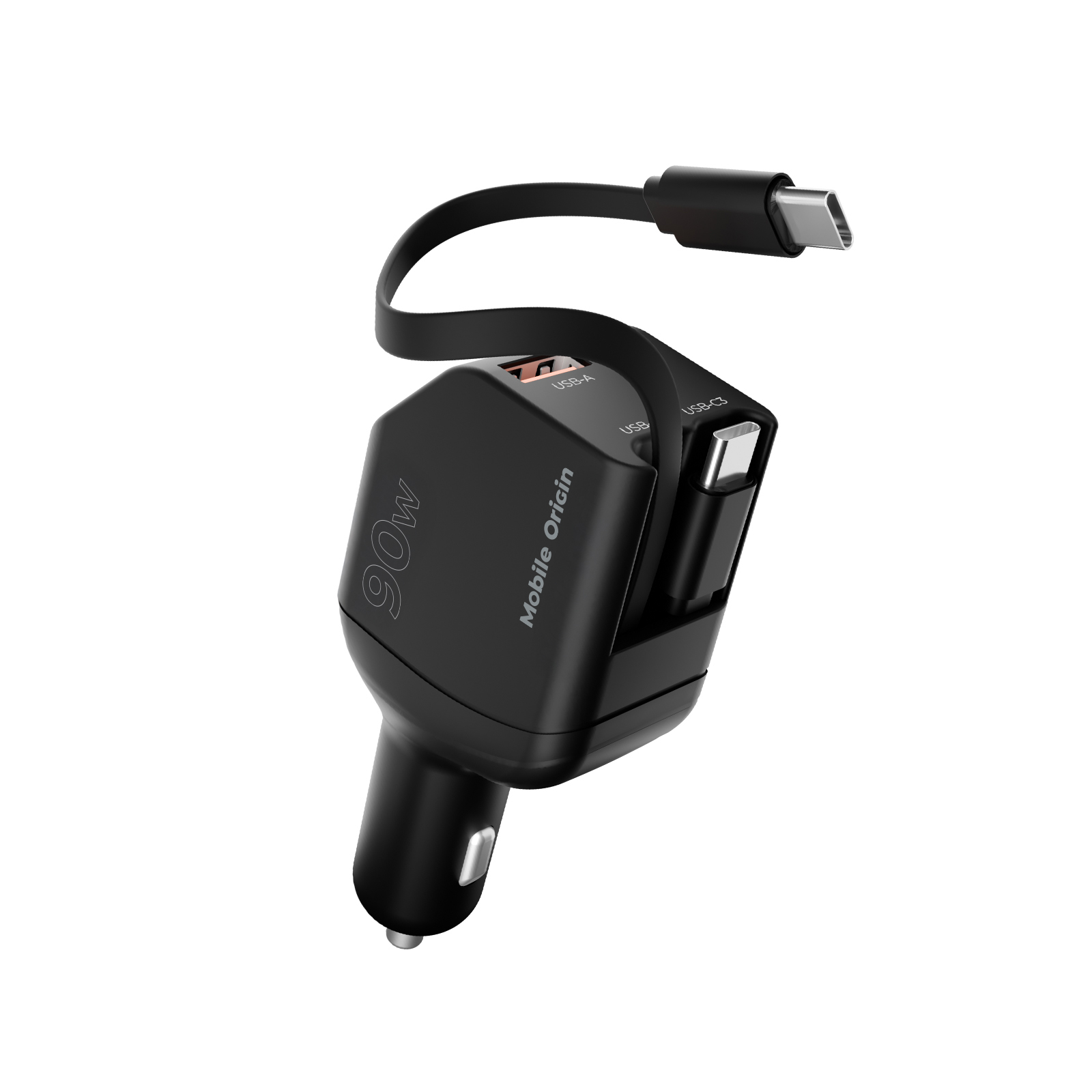 Mobile Origin CA22 90 W-os autós töltő USB-C és USB-A csatlakozóval, 2 db USB-C kábellel, fekete-13
