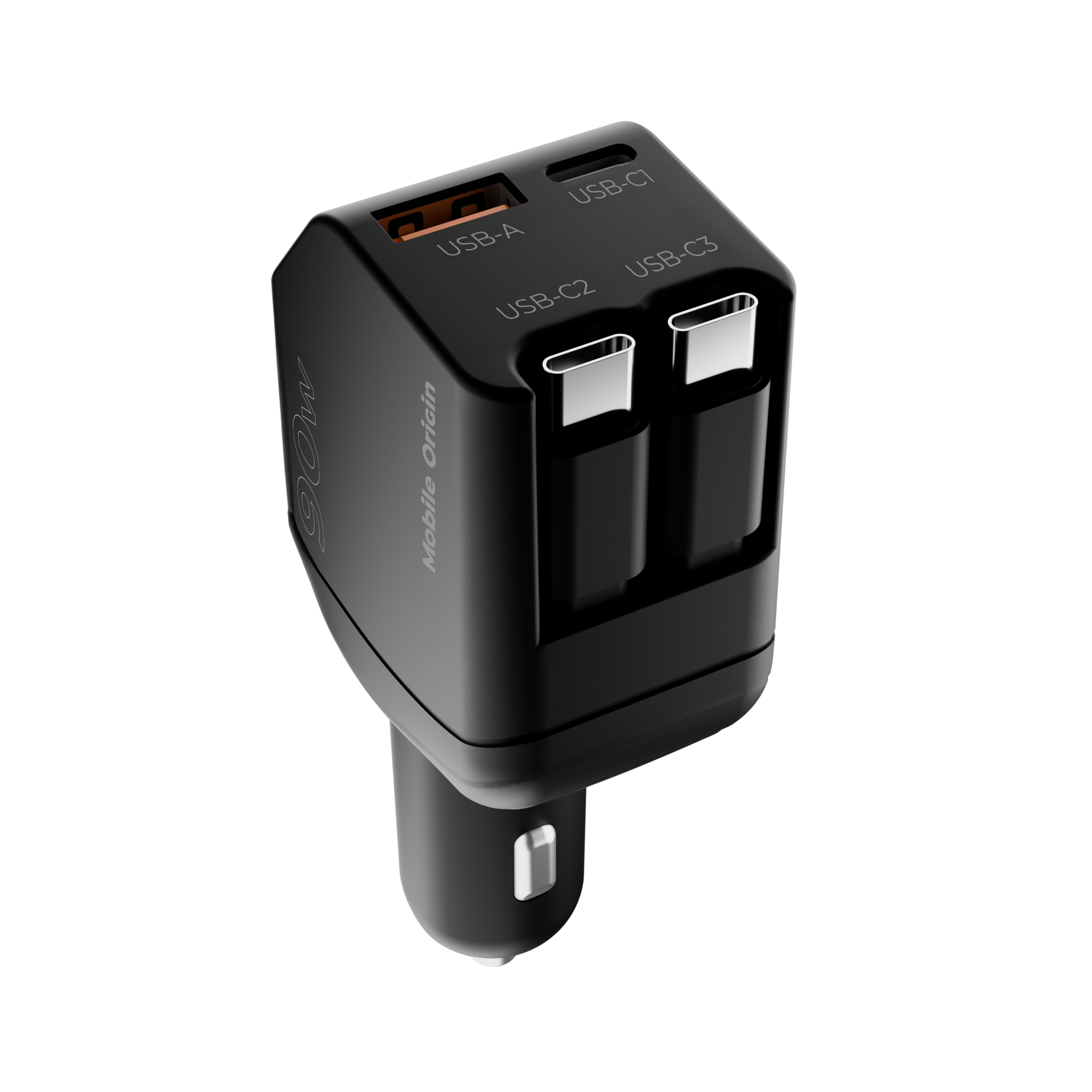 Mobile Origin CA22 90 W-os autós töltő USB-C és USB-A csatlakozóval, 2 db USB-C kábellel, fekete-10